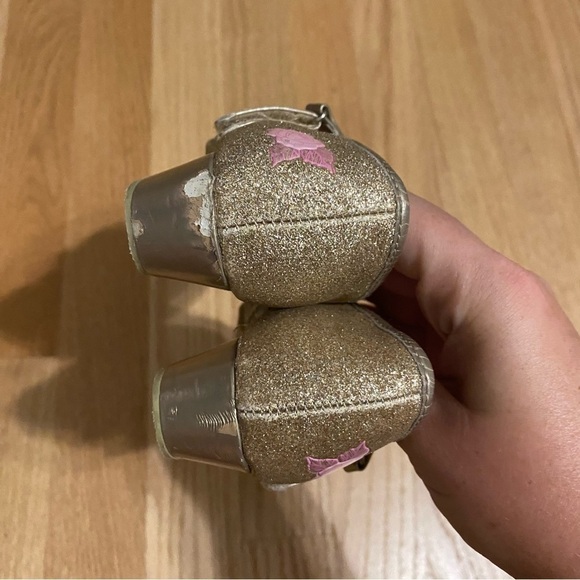 Disney Beauty and the Beast Belle Heels Shoes Gold Glitter 9/10 Dress Play Kids - Picture 4 of 7